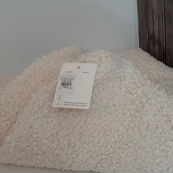 **Pottery Barn 30" Cozy Teddy PillowCover Ivory